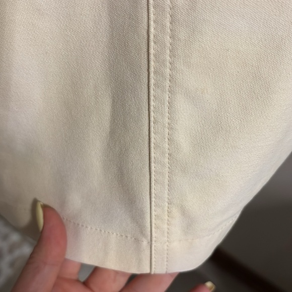 Uniqlo women’s OVERSIZED Med cotton stretch utility Jacket cream button up - Picture 10 of 15